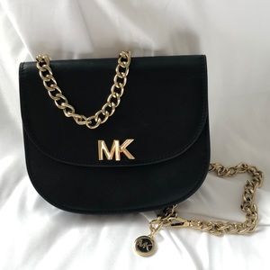Michael Kors black leather belt bag